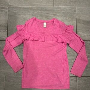 OshKosh B'gosh Pink Long Sleeve Ruffle Tee
